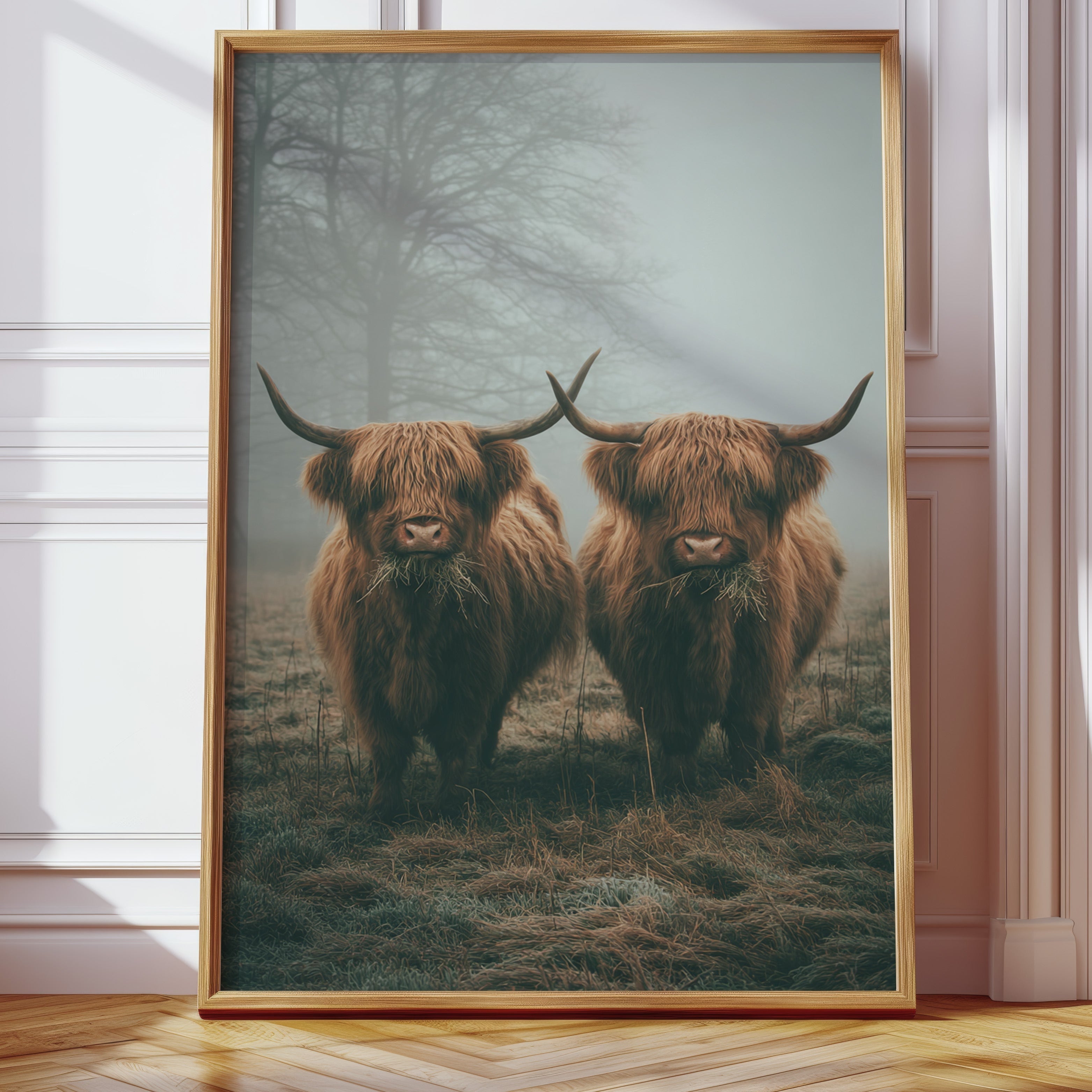 Gentle Giants Beneath Misty Skies