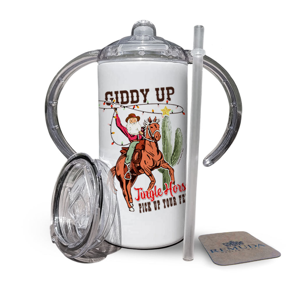 Giddy Up Jingle Horse - Infant & Toddler Kids Western Christmas Sippy Cup