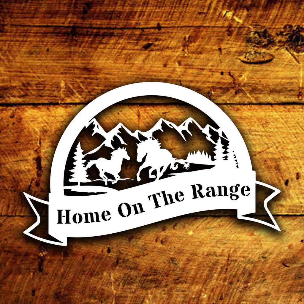 Great Outdoors- Half Moon Wild Horses Metal Sign