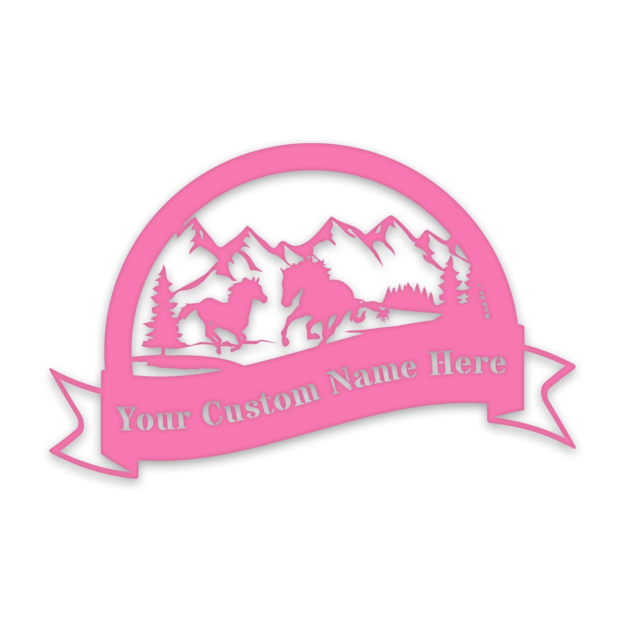 Great Outdoors- Half Moon Wild Horses Metal Sign