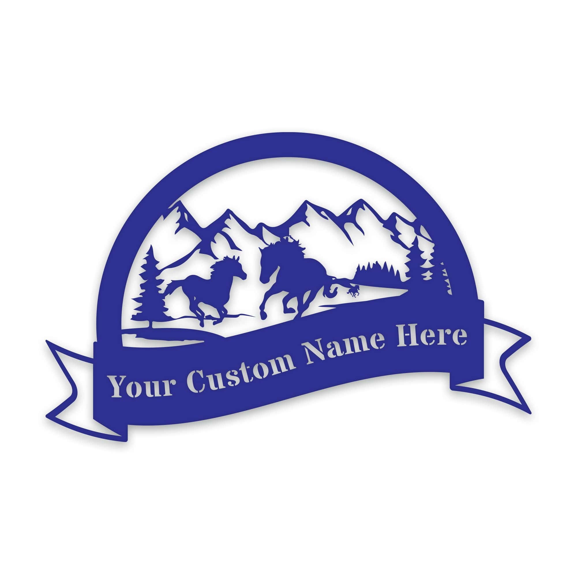 Great Outdoors- Half Moon Wild Horses Metal Sign