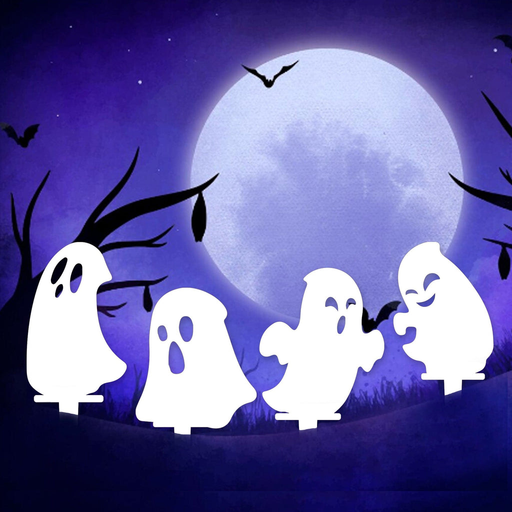 Halloween Ghost Yard Stakes – Metal Garden Decorations