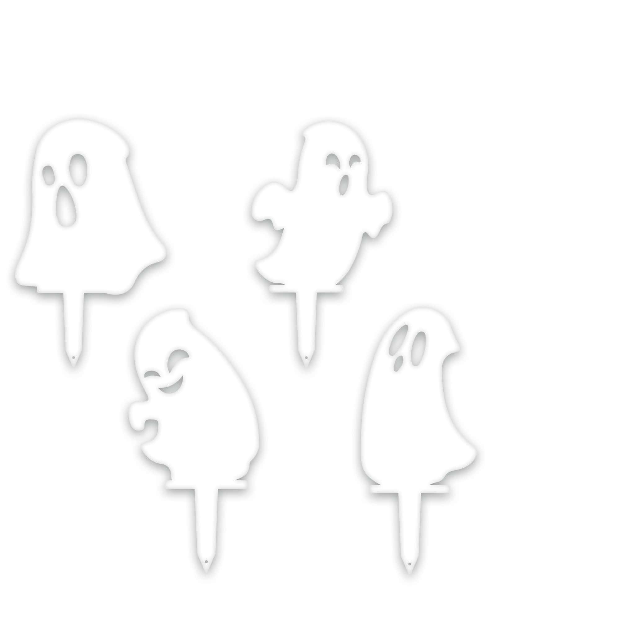 Halloween Ghost Yard Stakes – Metal Garden Decorations