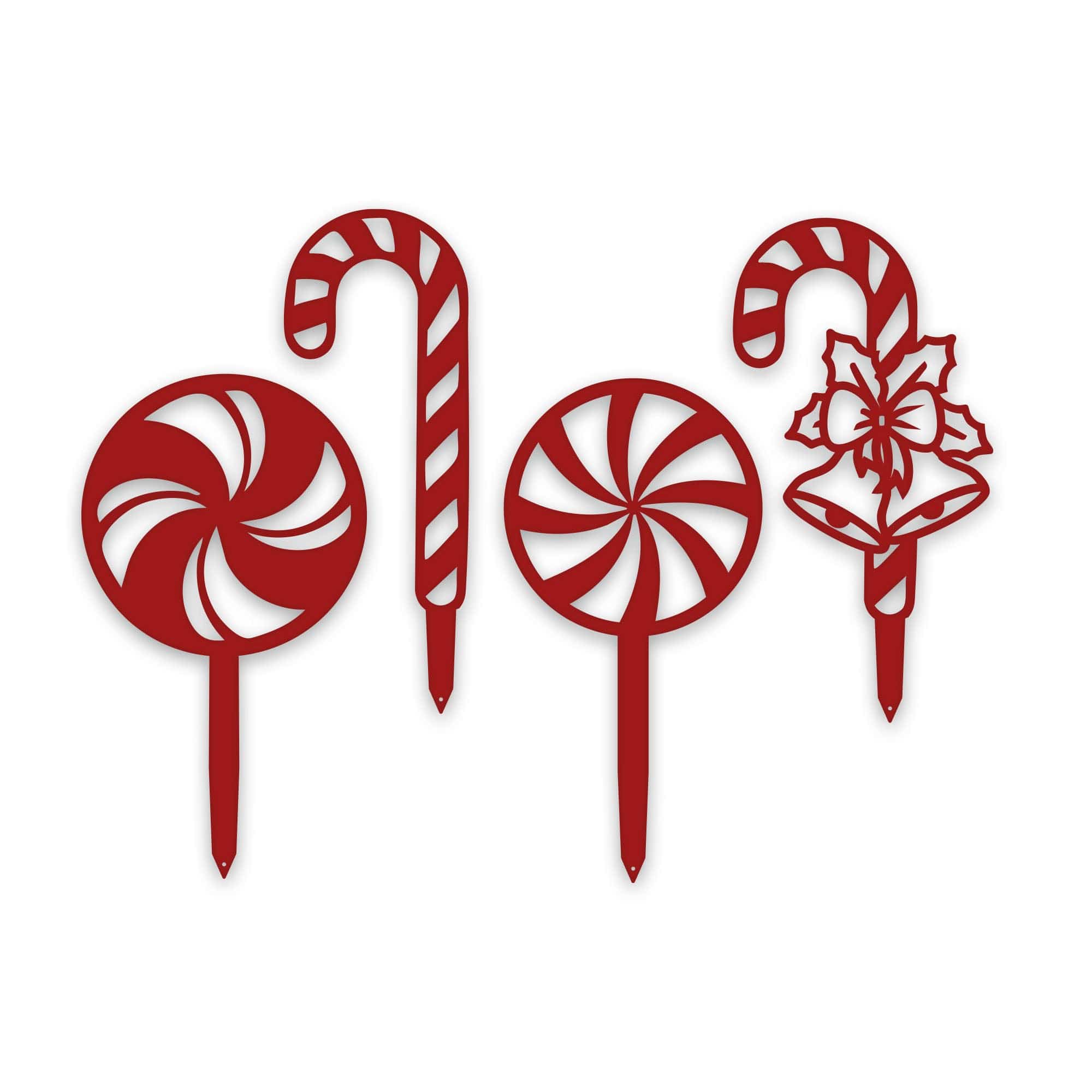 Holidays Peppermint Lollies and Candy Cane Christmas Yard Stakes