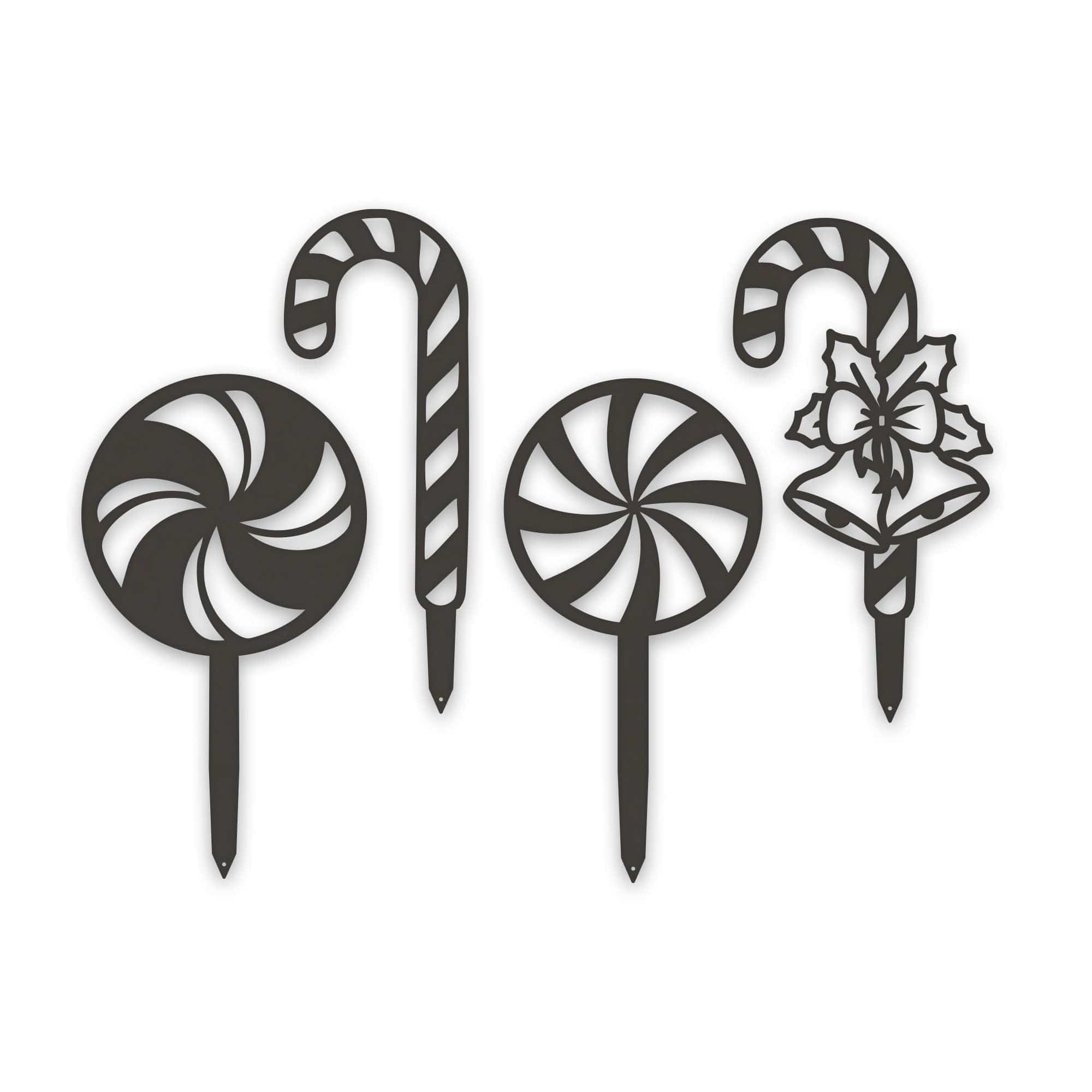 Holidays Peppermint Lollies and Candy Cane Christmas Yard Stakes