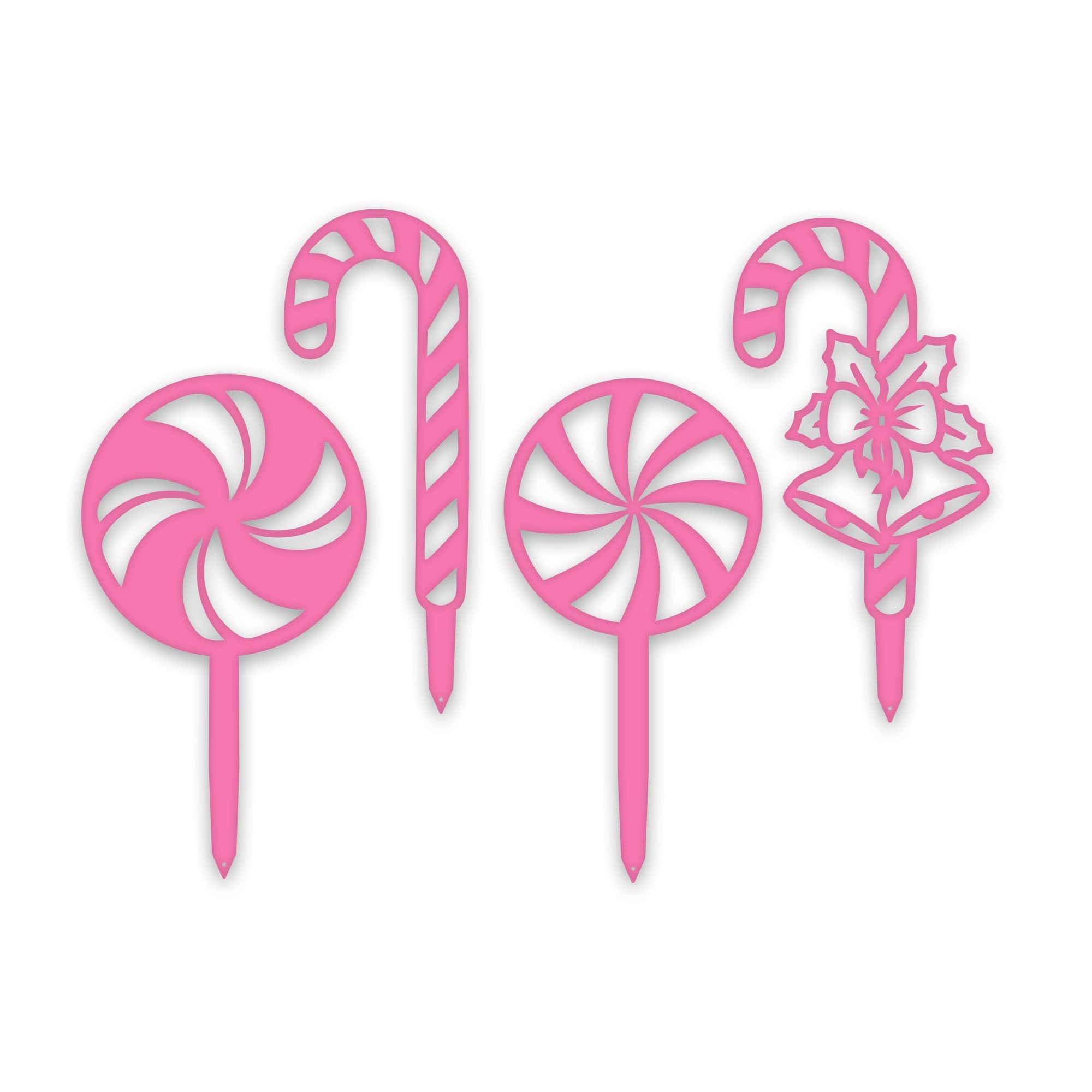 Holidays Peppermint Lollies and Candy Cane Christmas Yard Stakes