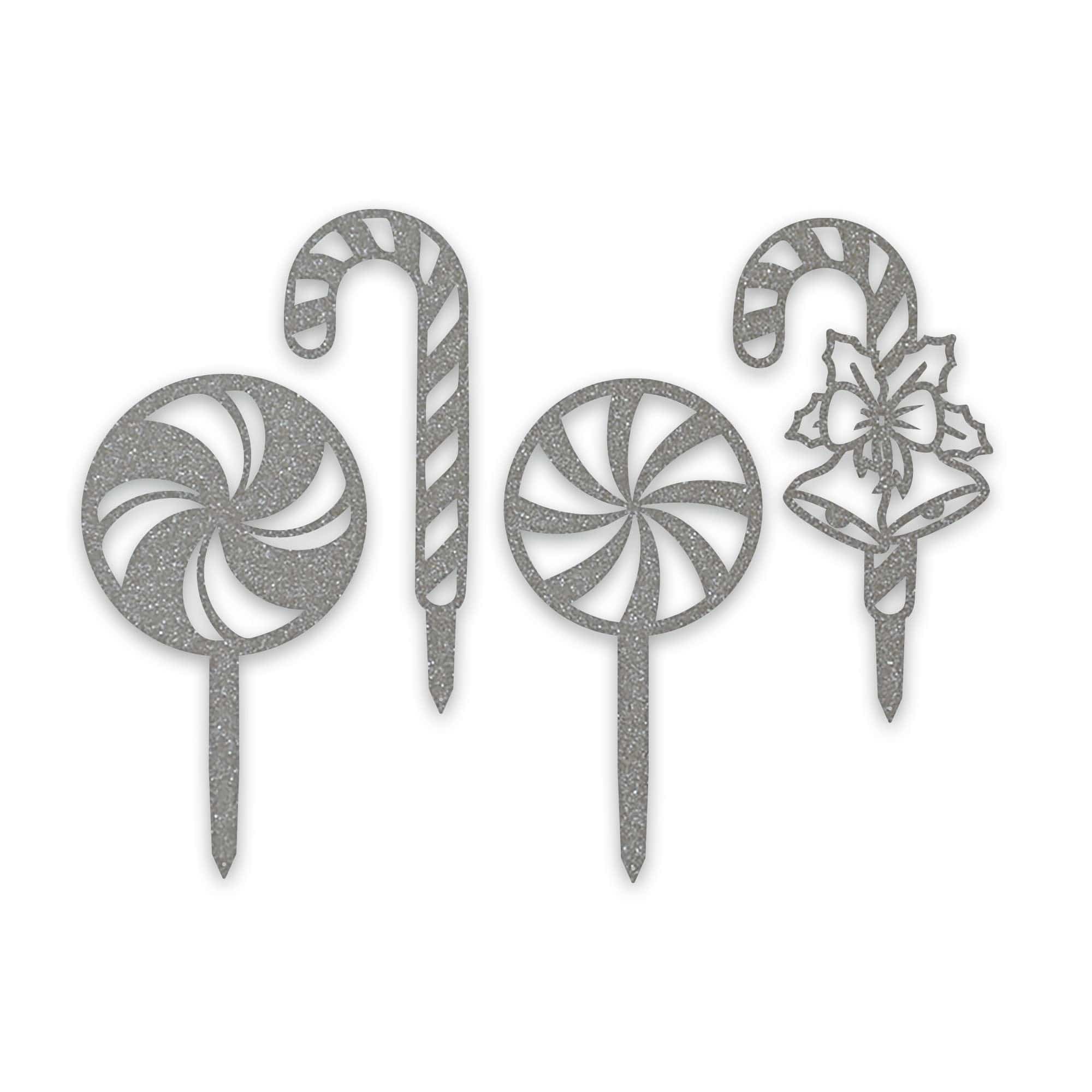 Holidays Peppermint Lollies and Candy Cane Christmas Yard Stakes