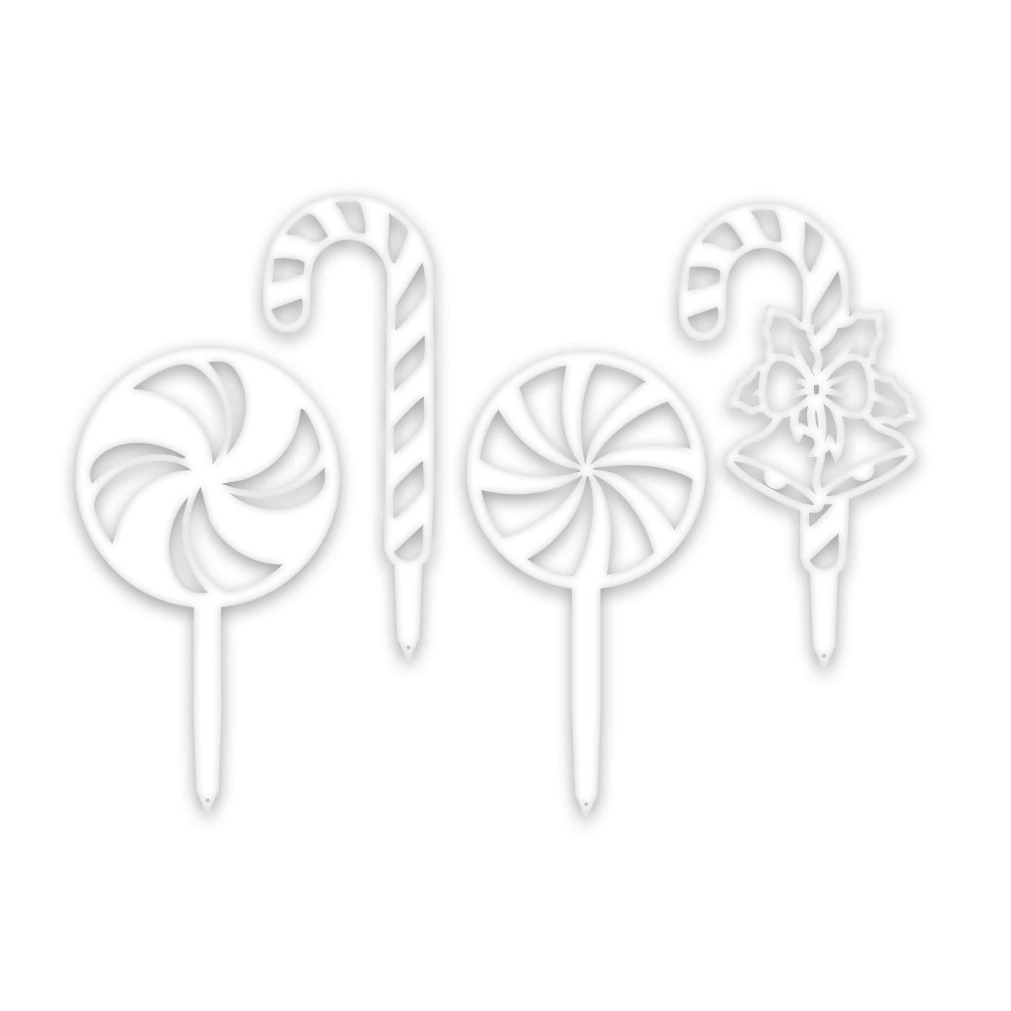 Holidays Peppermint Lollies and Candy Cane Christmas Yard Stakes