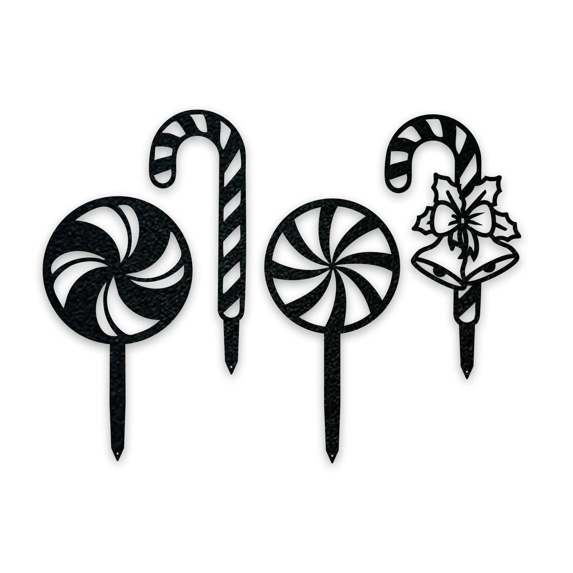 Holidays Peppermint Lollies and Candy Cane Christmas Yard Stakes
