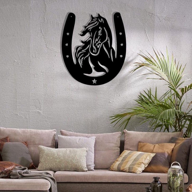 Horse Head Horseshoe Sign