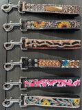 Short Western genuine leather dog pet leash