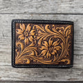 Men’s Western bi-fold wallet with floral designs