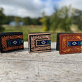 Men’s Western bi-fold wallet tooled with seed bead