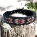Western leather dog collar tooled