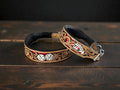 Western Leather Dog Collar: Cards & Dice Inlay