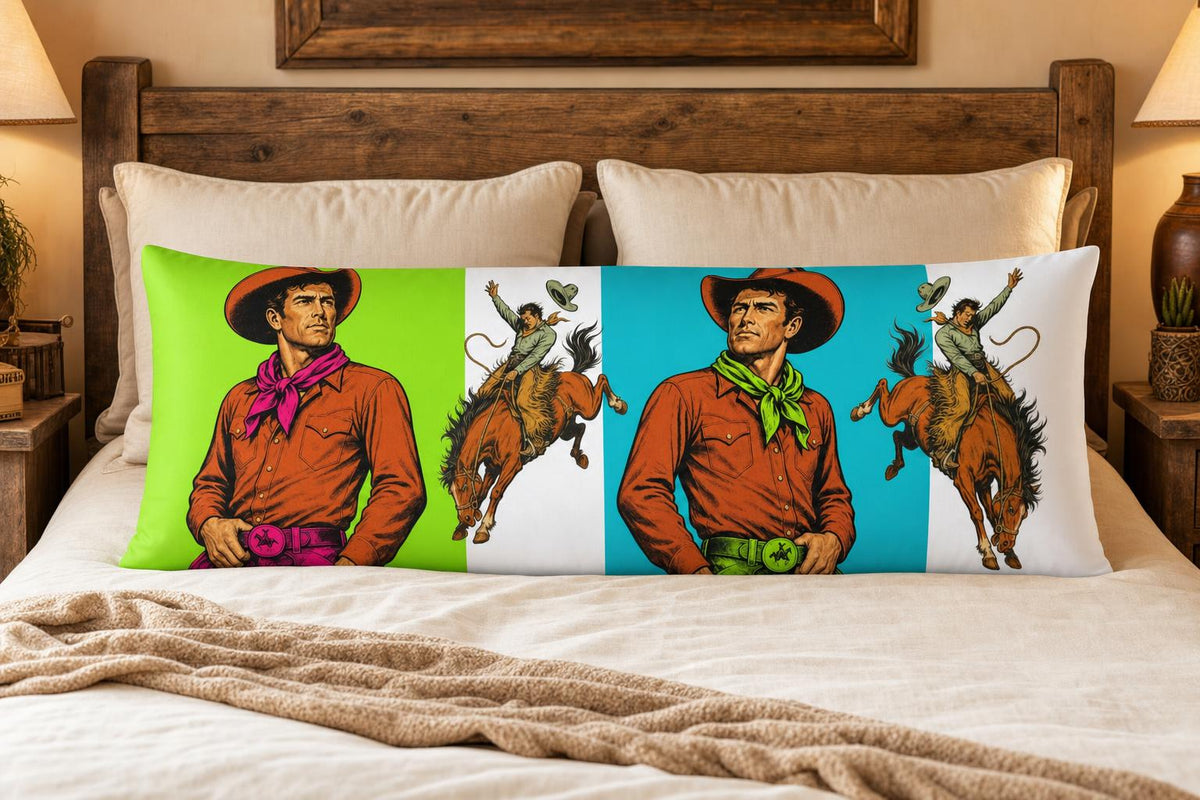The Last Roundup Bronc Rider Body Pillow Cover
