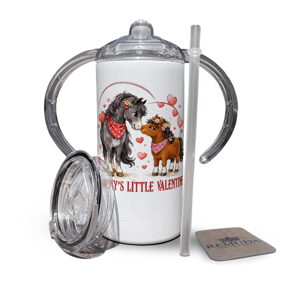 Mommy's little Valentine Cowgirl - Infant & Toddler Kids Girls Western Sippy Cup