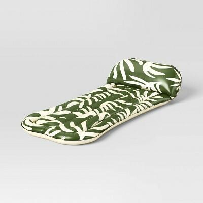 Sun Squad Pool Lounge Palm Lounger PVC Water Float Green