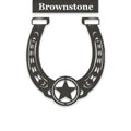 Ornate Lucky Horseshoe with Star Metal Sign