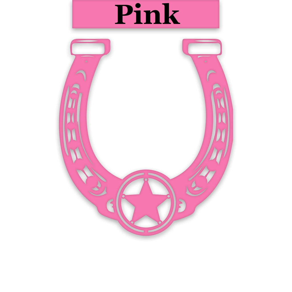 Ornate Lucky Horseshoe with Star Metal Sign