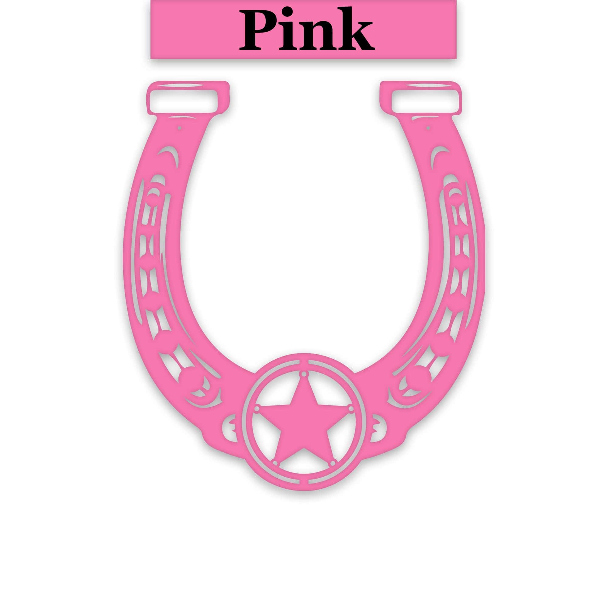 Ornate Lucky Horseshoe with Star Metal Sign