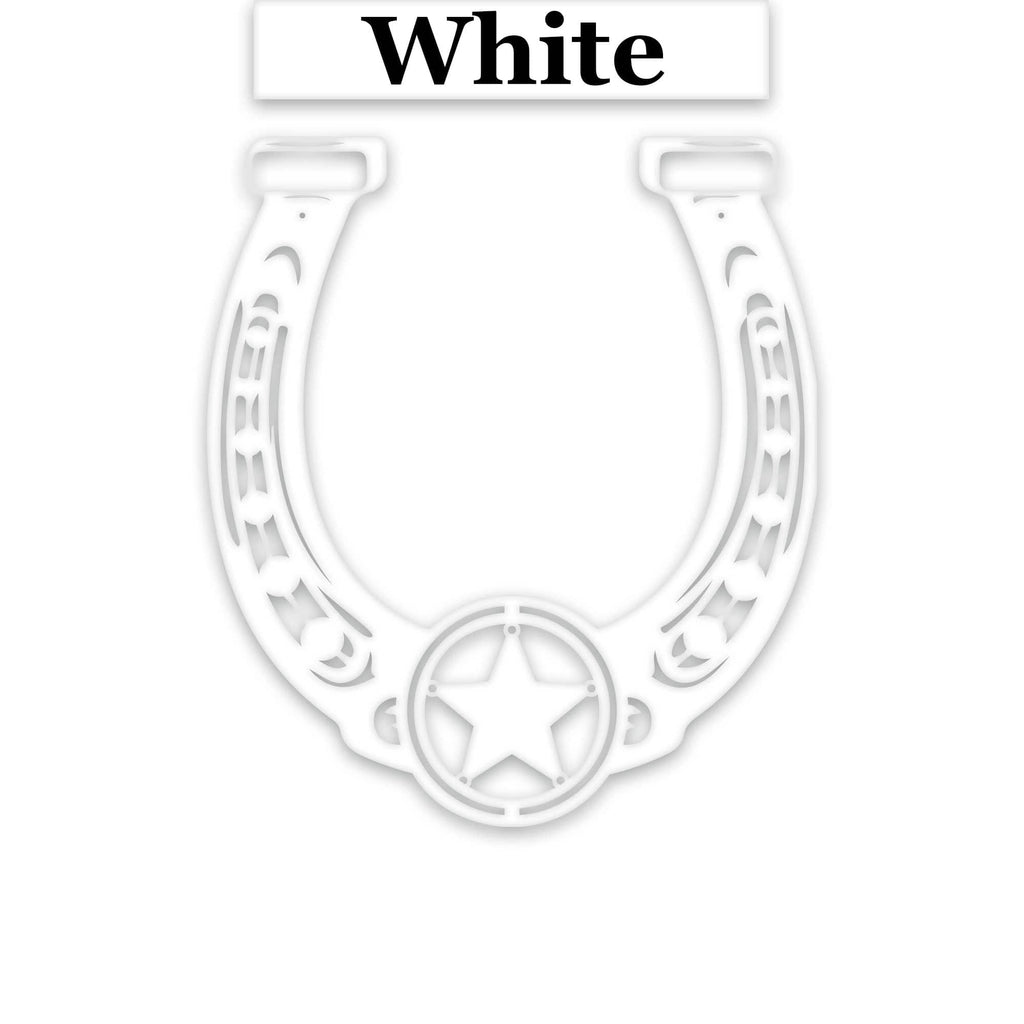 Ornate Lucky Horseshoe with Star Metal Sign