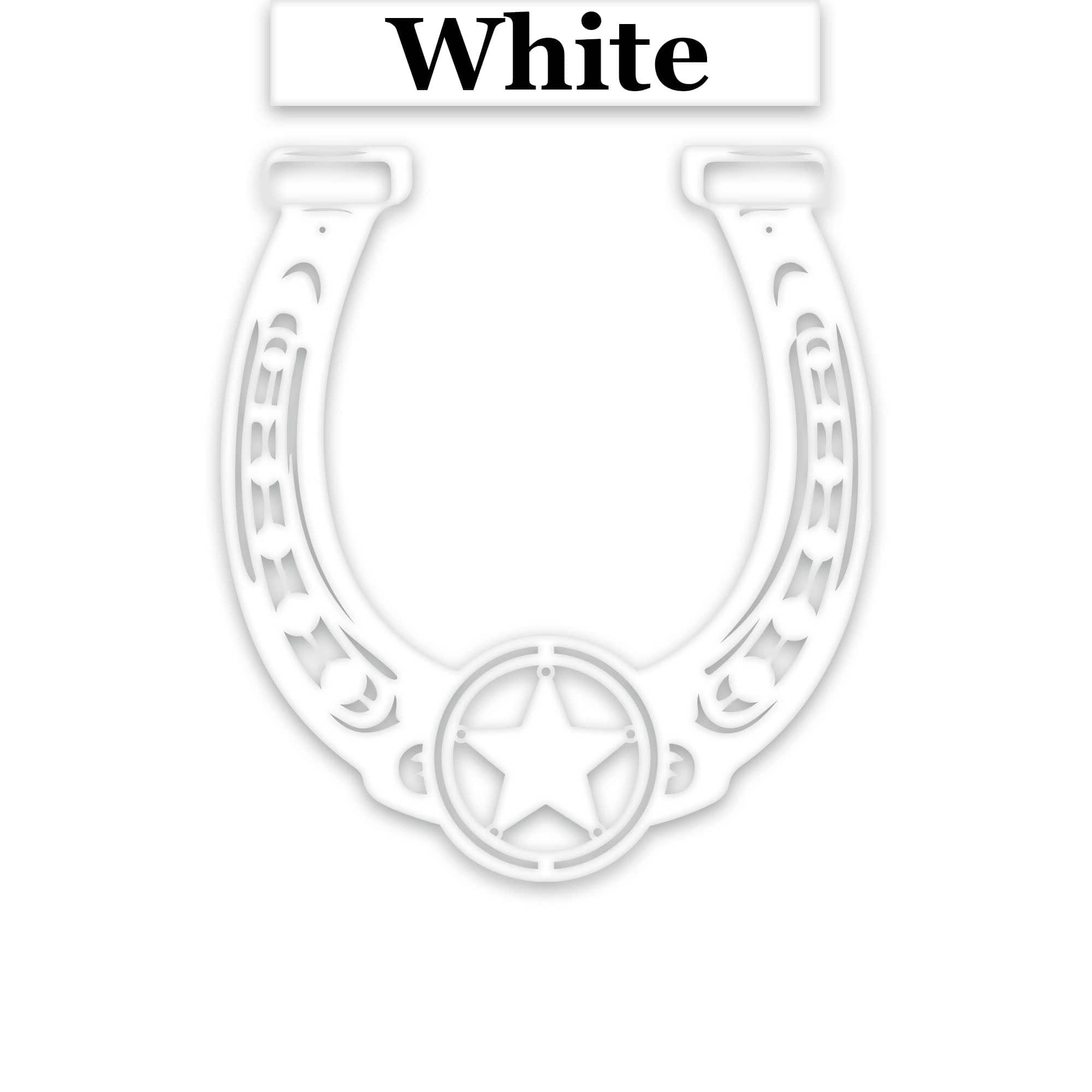 Ornate Lucky Horseshoe with Star Metal Sign
