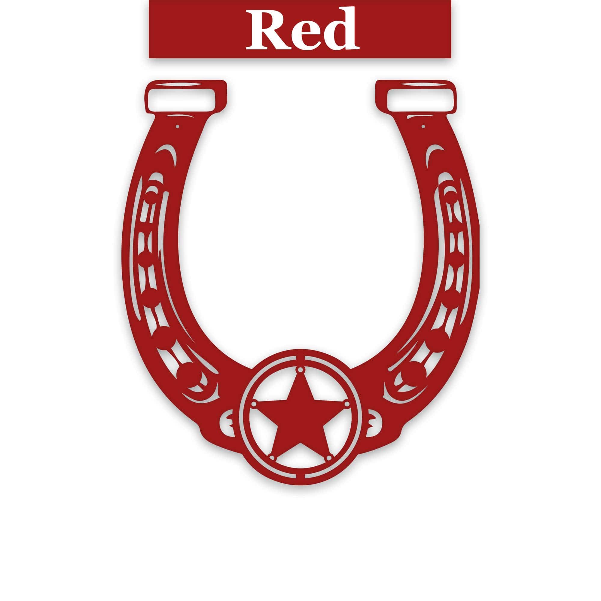 Ornate Lucky Horseshoe with Star Metal Sign