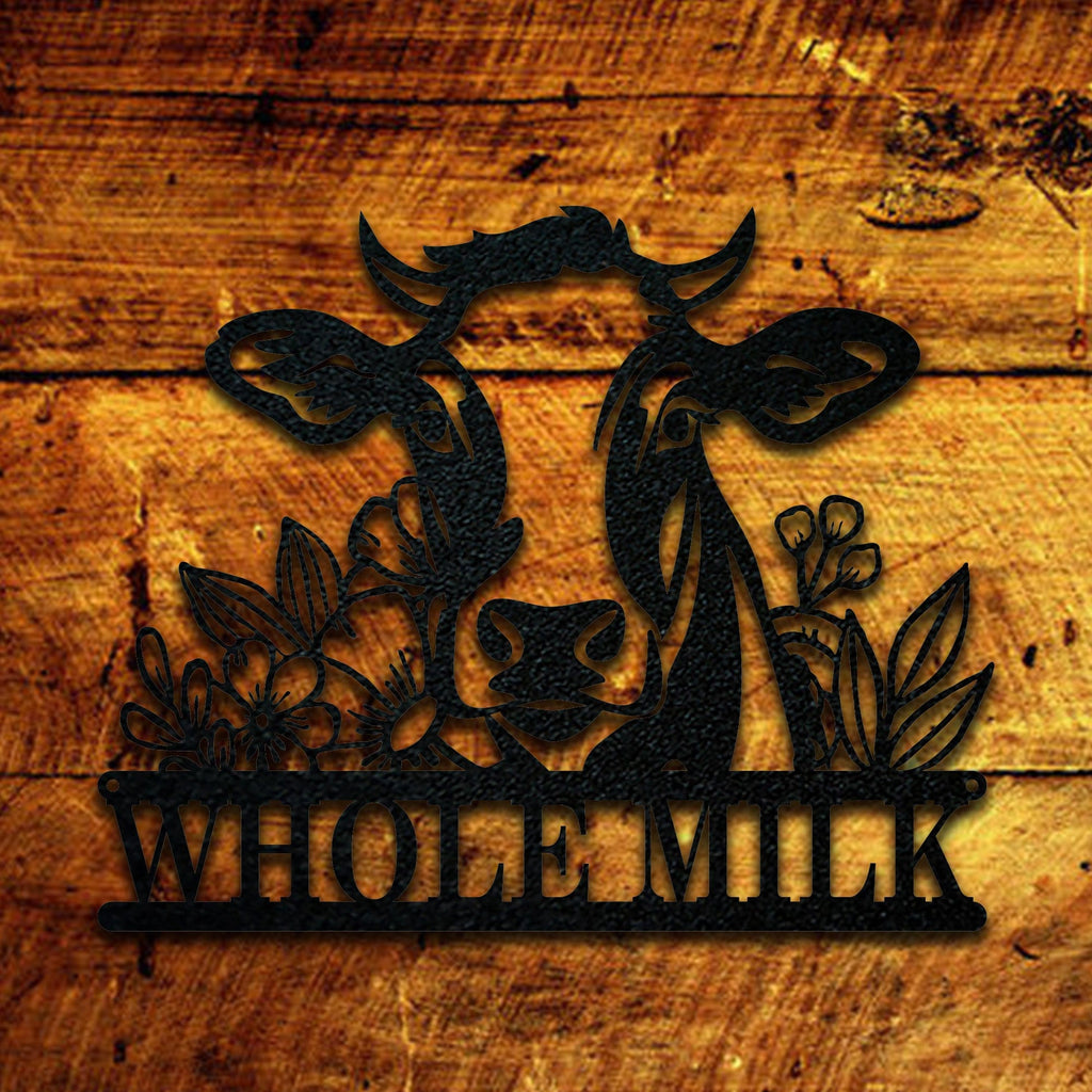Rustic Cow Personalized Metal Sign
