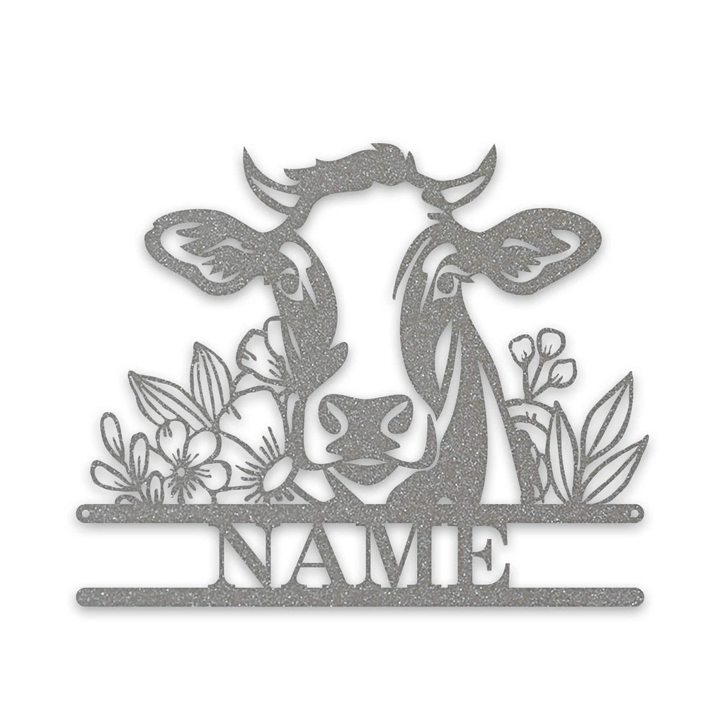 Rustic Cow Personalized Metal Sign