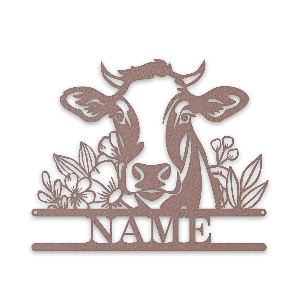Rustic Cow Personalized Metal Sign