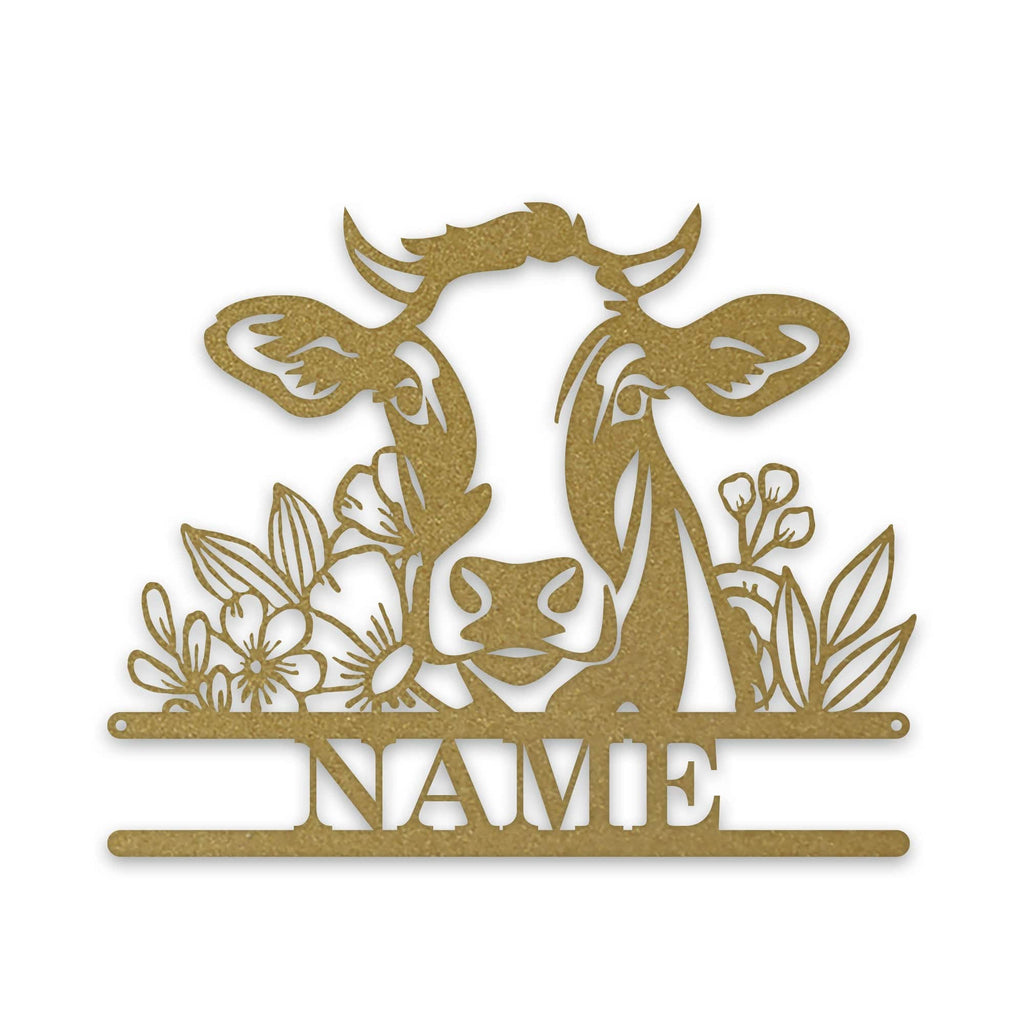 Rustic Cow Personalized Metal Sign