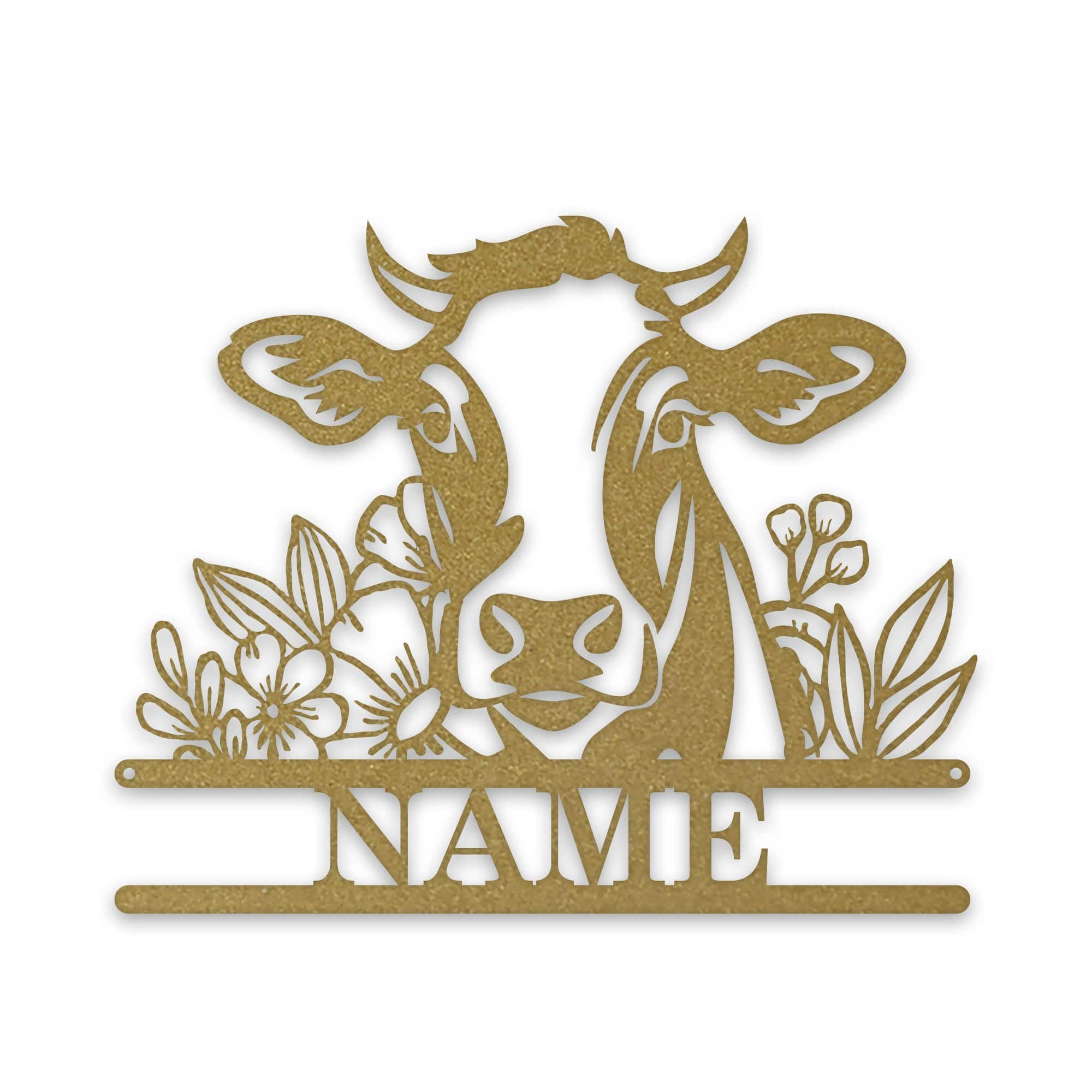 Rustic Cow Personalized Metal Sign