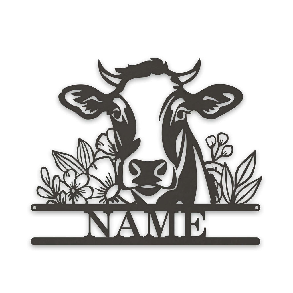 Rustic Cow Personalized Metal Sign