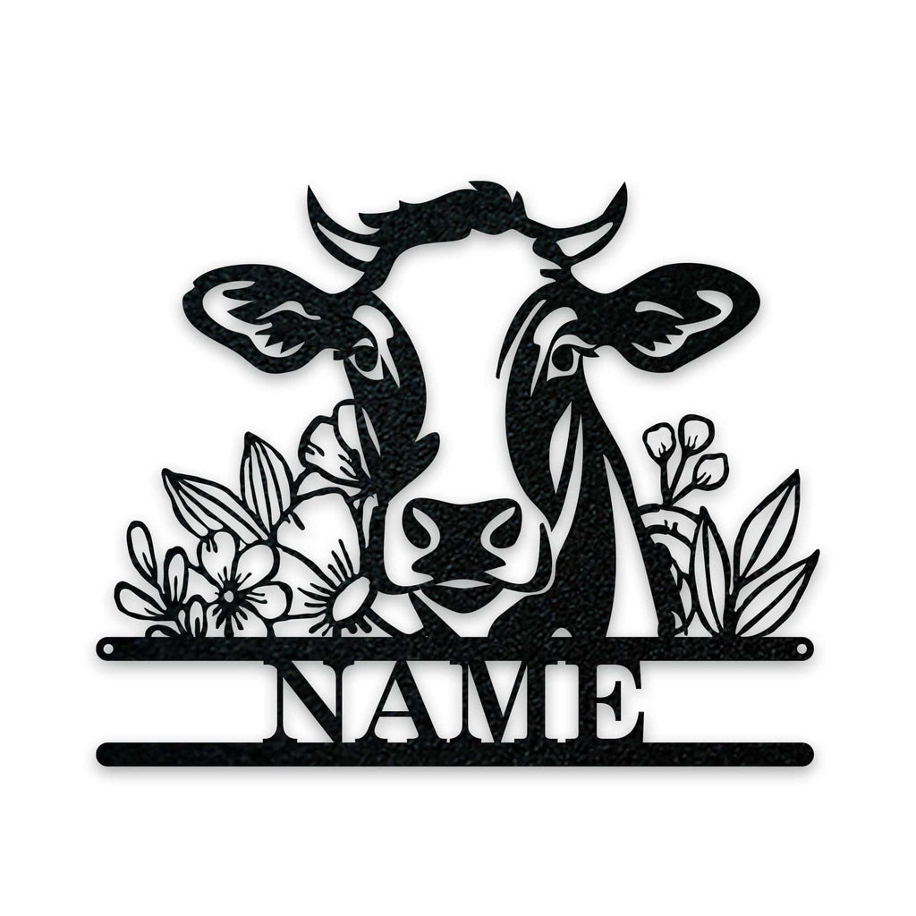 Rustic Cow Personalized Metal Sign