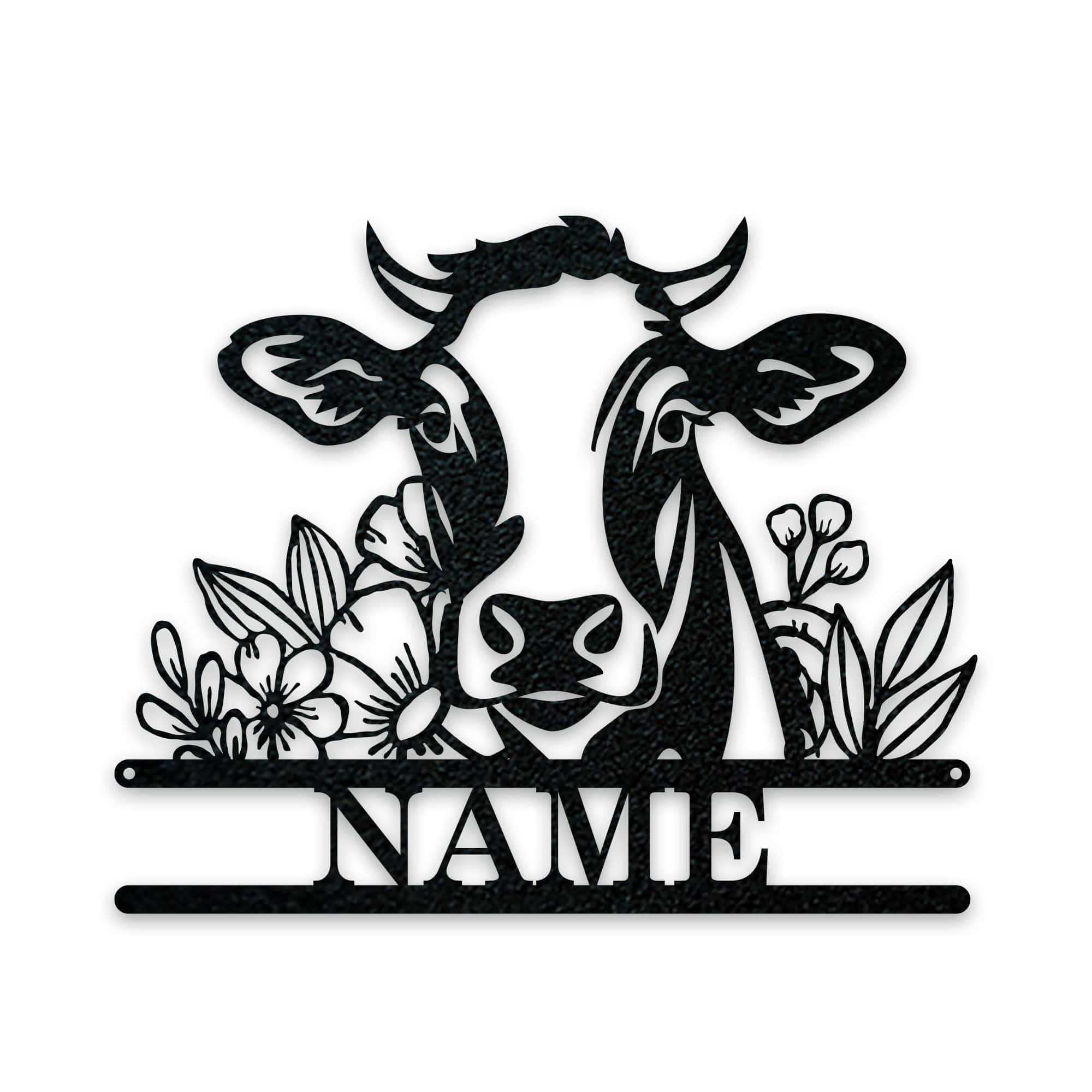 Rustic Cow Personalized Metal Sign