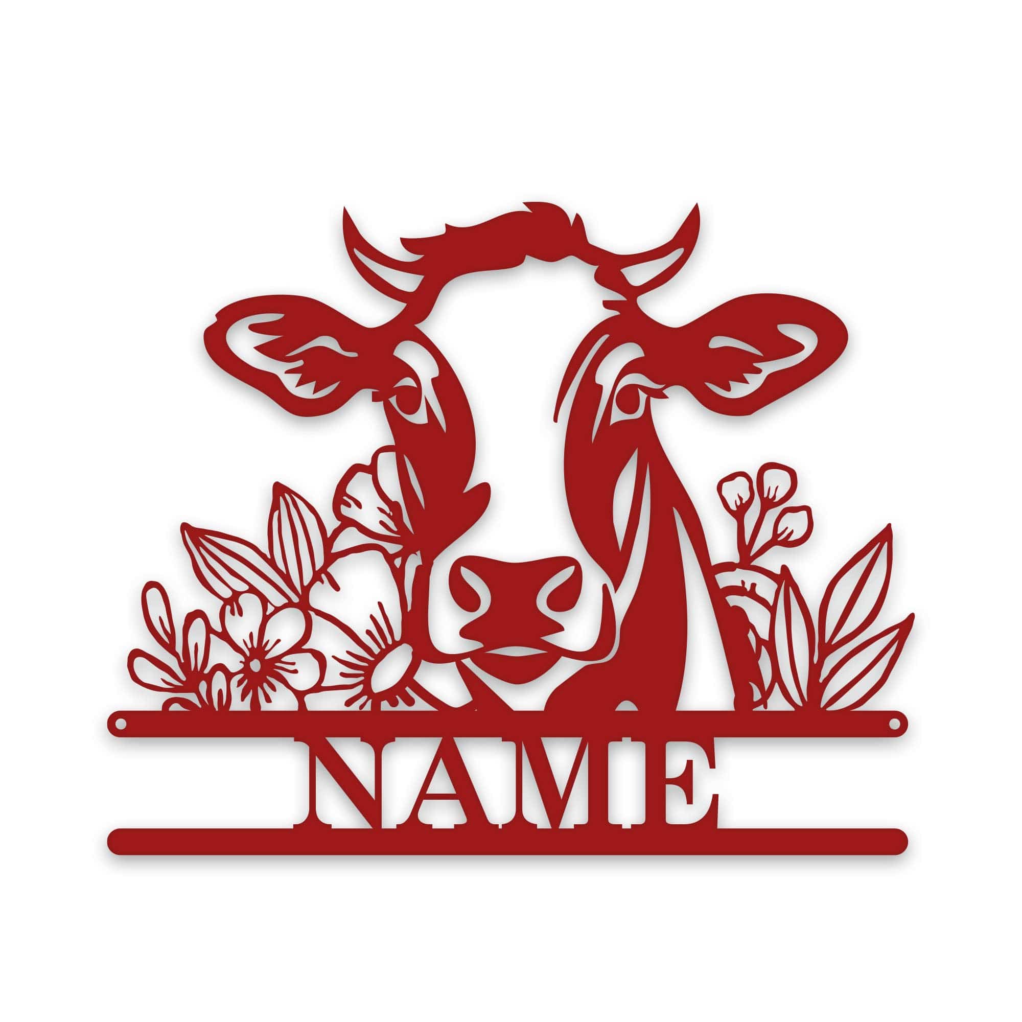 Rustic Cow Personalized Metal Sign