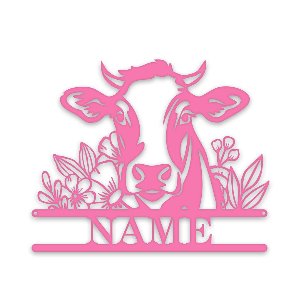 Rustic Cow Personalized Metal Sign