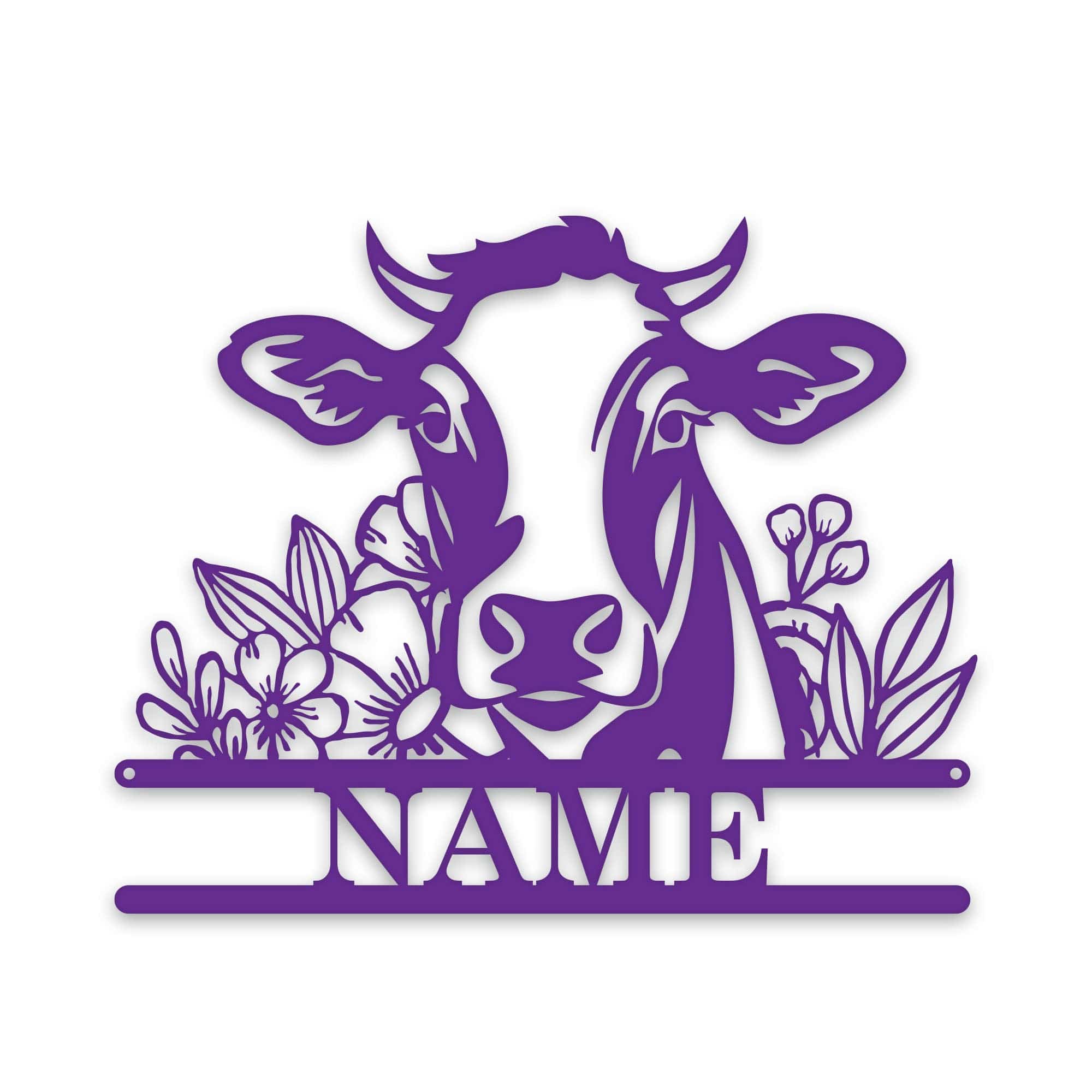 Rustic Cow Personalized Metal Sign
