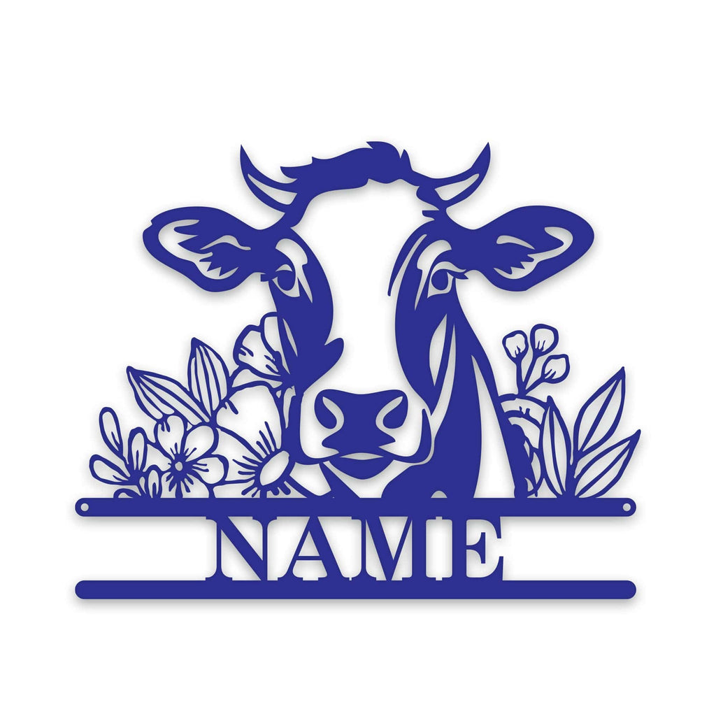 Rustic Cow Personalized Metal Sign
