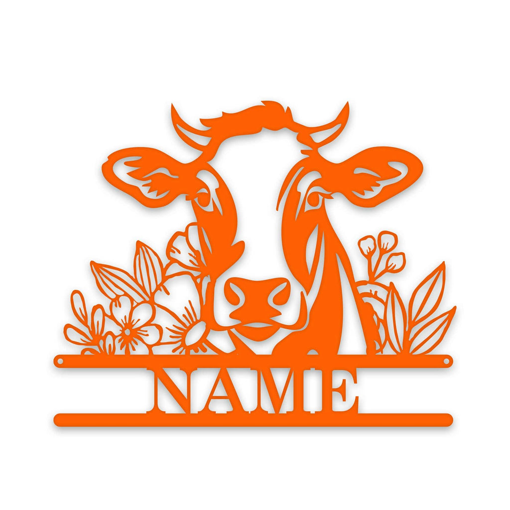 Rustic Cow Personalized Metal Sign