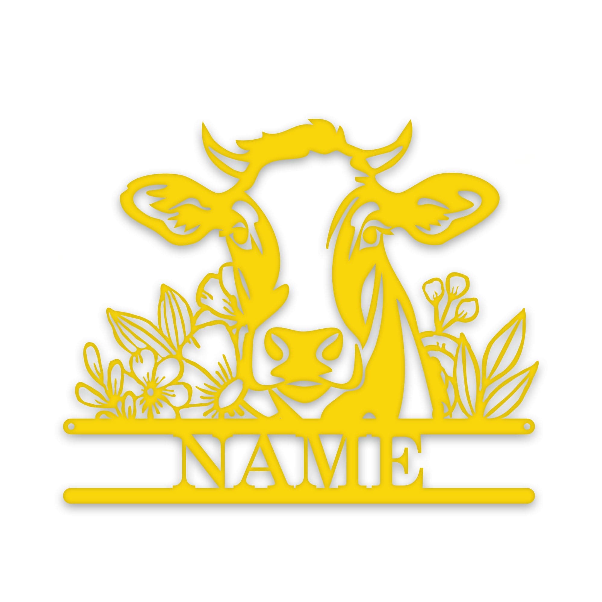 Rustic Cow Personalized Metal Sign