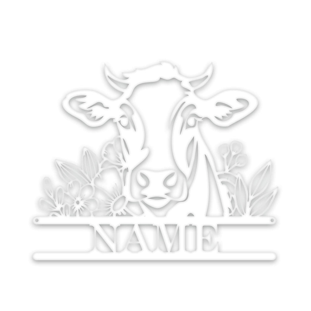 Rustic Cow Personalized Metal Sign