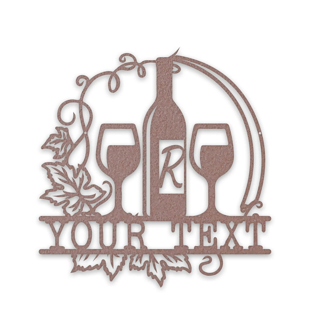 Wine Vine Personalized Metal Wall Art | Custom Indoor-Outdoor Sign
