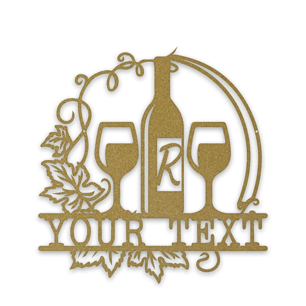 Wine Vine Personalized Metal Wall Art | Custom Indoor-Outdoor Sign