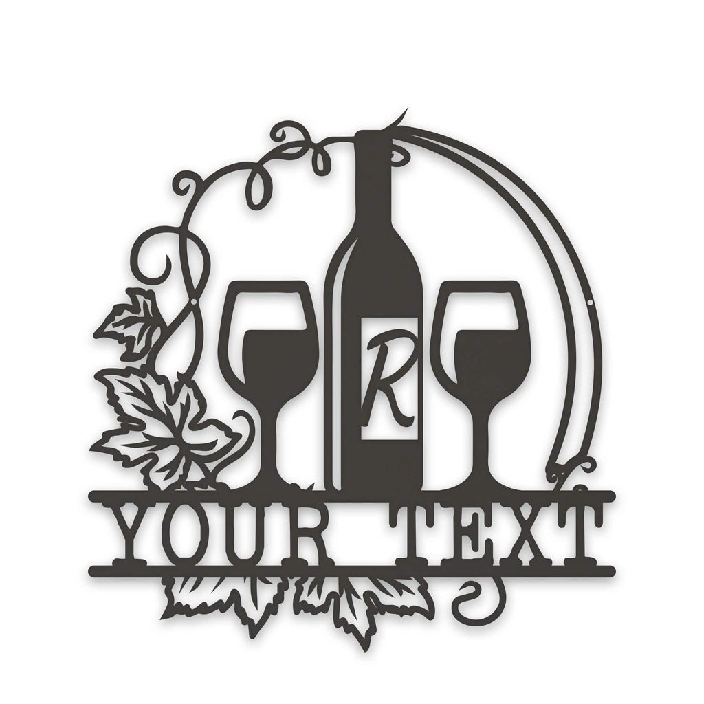 Wine Vine Personalized Metal Wall Art | Custom Indoor-Outdoor Sign