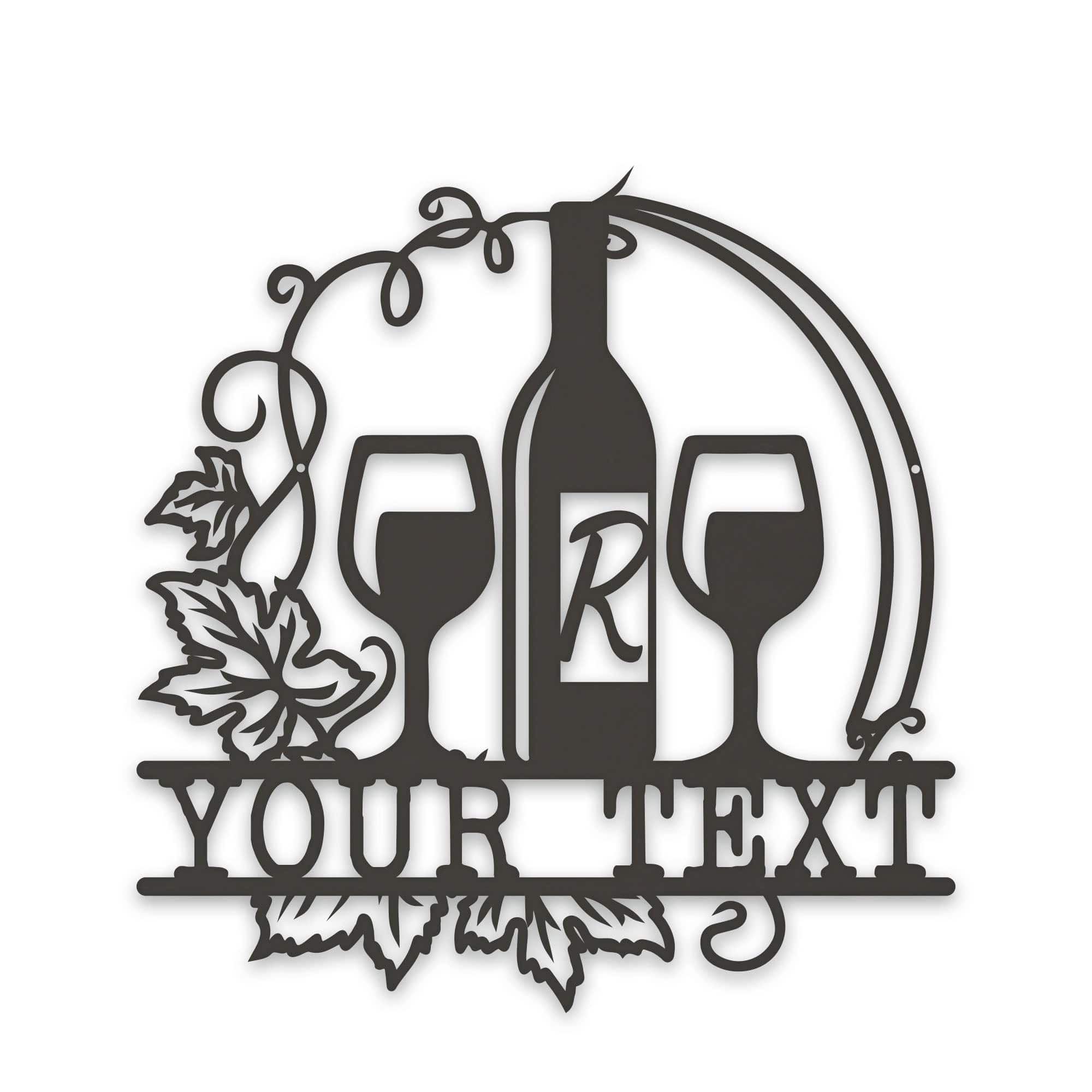 Wine Vine Personalized Metal Wall Art | Custom Indoor-Outdoor Sign