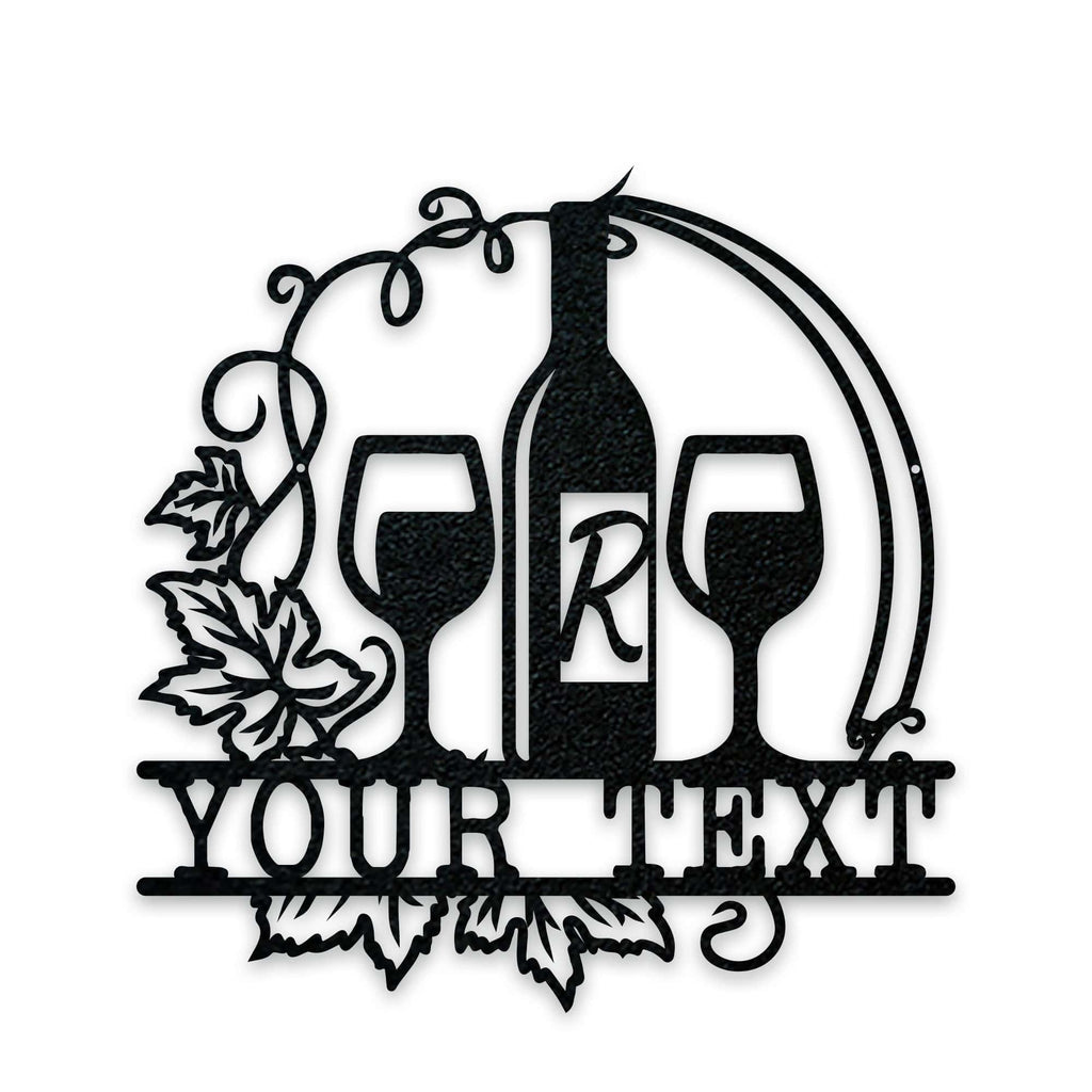 Wine Vine Personalized Metal Wall Art | Custom Indoor-Outdoor Sign