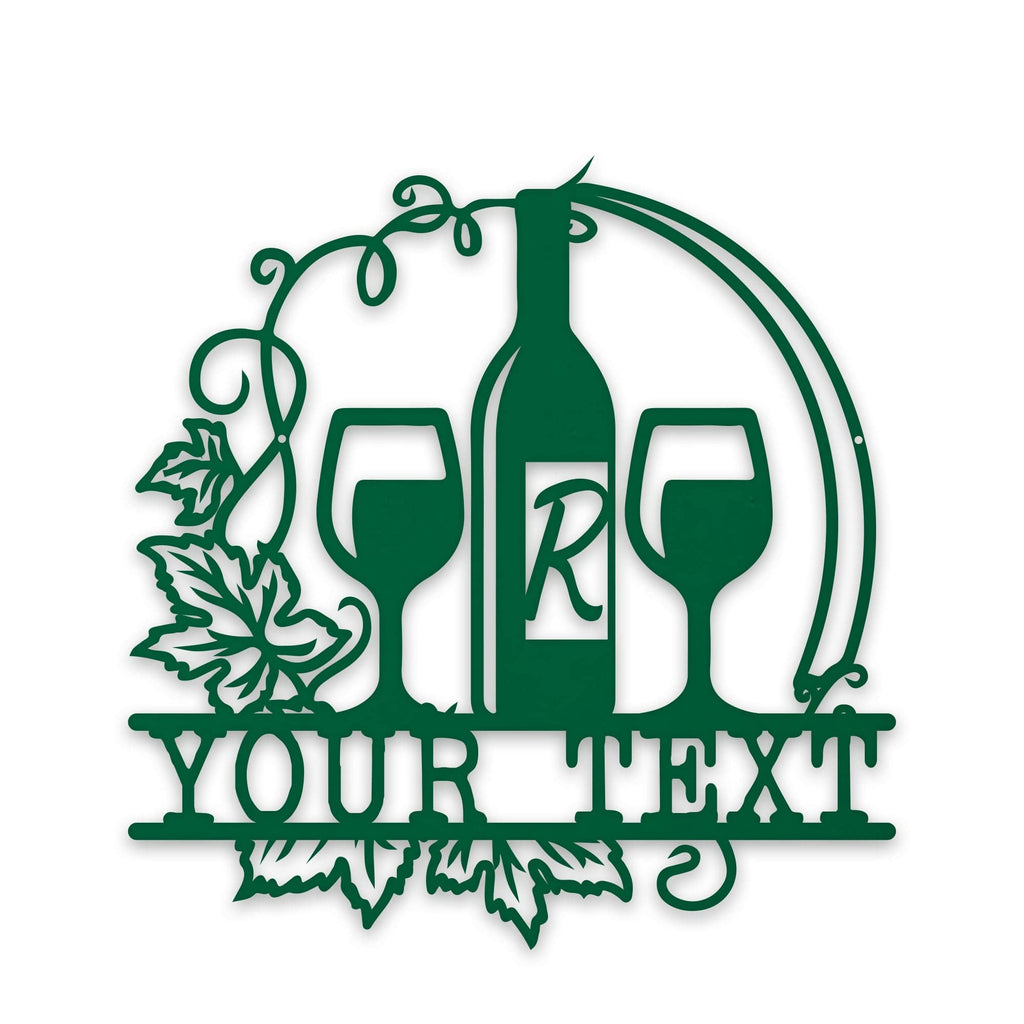 Wine Vine Personalized Metal Wall Art | Custom Indoor-Outdoor Sign