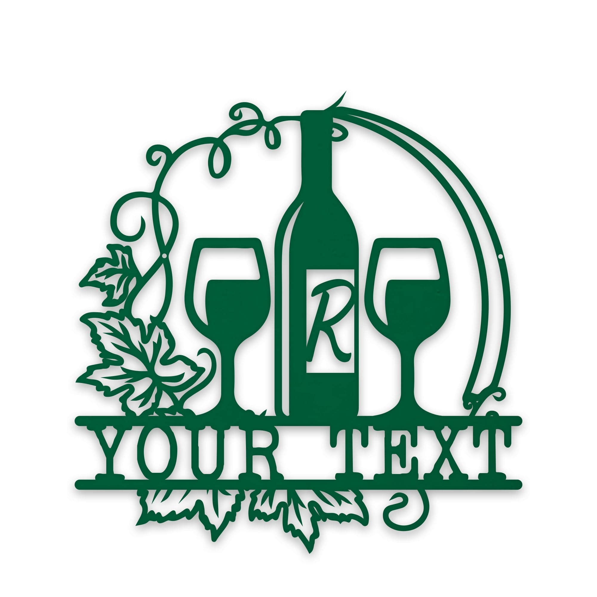 Wine Vine Personalized Metal Wall Art | Custom Indoor-Outdoor Sign